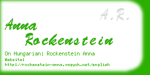 anna rockenstein business card